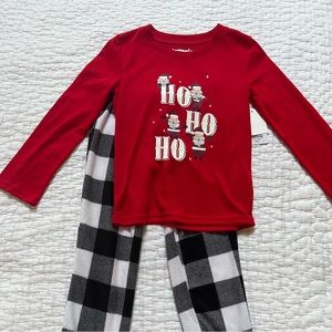 NWT GIRLS SANTA HO HO HO PAJAMAS SET CXS 4 5
